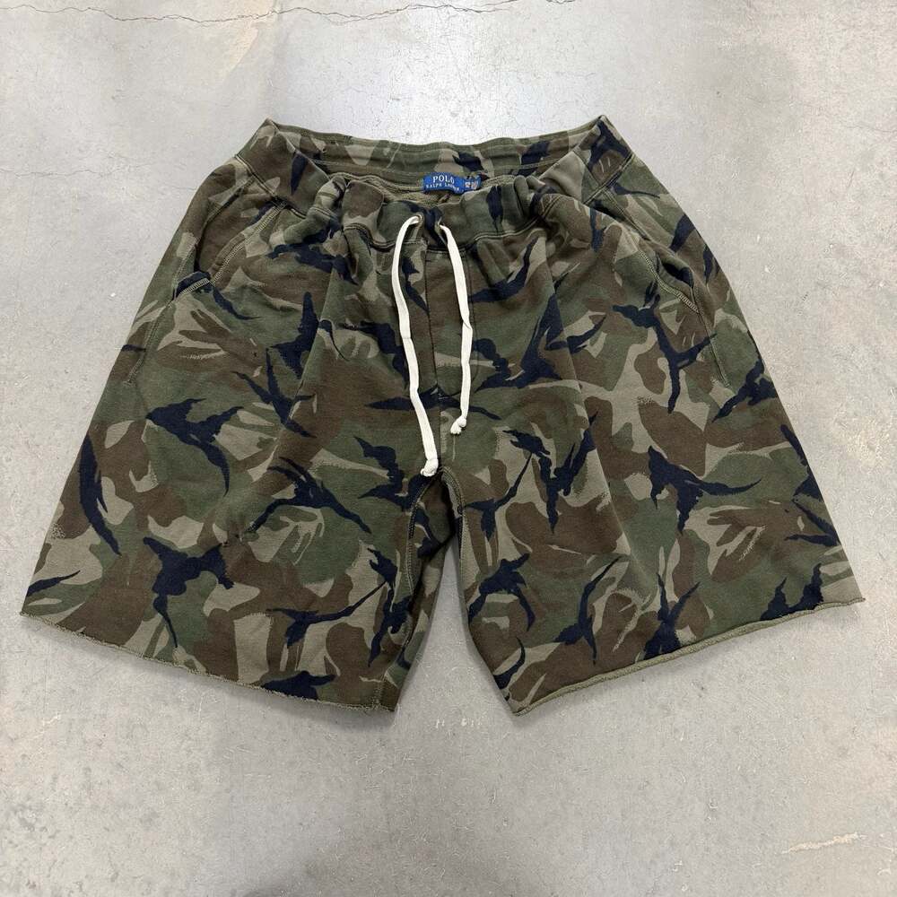 Polo Ralph Lauren Camo Sweat Shorts Fleece Lined Drawstring